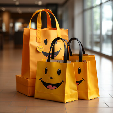 Smile Emoji Na Bolsa De Compras Criado Por IA