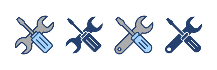 Repair tools icon vector. tool sign and symbol. setting icon. Wrench and screwdriver. Service