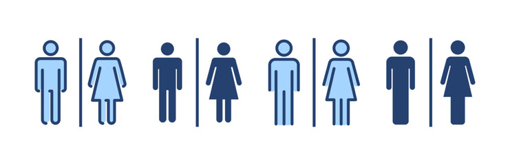 Toilet icon vector. Girls and boys restrooms sign and symbol. bathroom sign. wc, lavatory