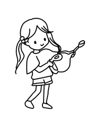 じょうろを持つ女の子