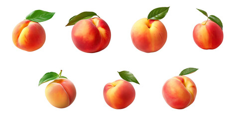Png Set transparent background contains peach with clipping path