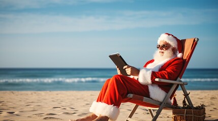 Beach Browsing with Santa: A Sunny Connection to Check His Nice List Twice