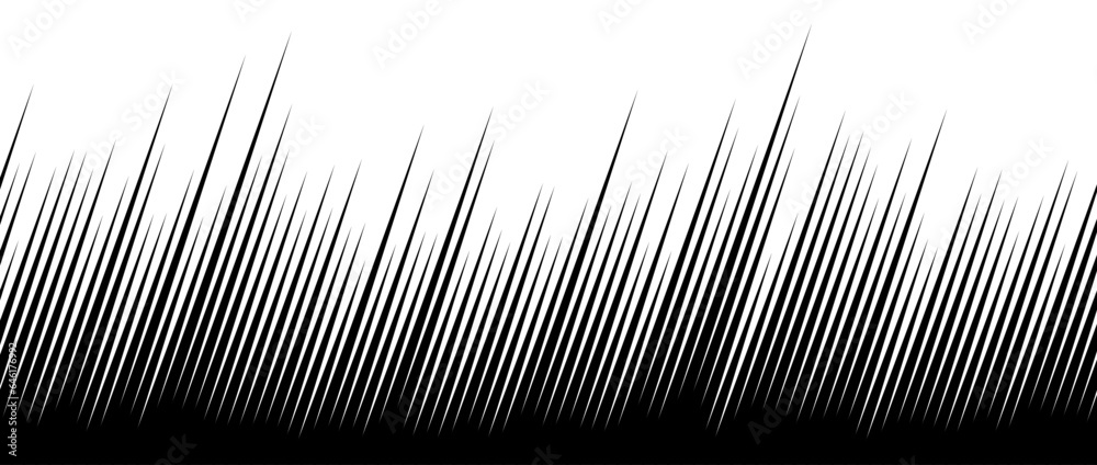 Poster straight slanted speed lines pattern. black and white tilt stripes gradient. abstract fast effect te