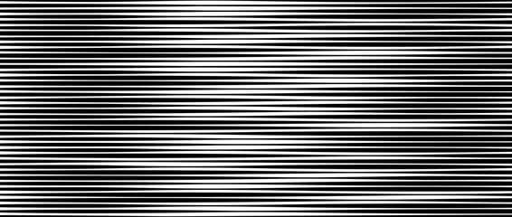 Random linear pattern. White tv noise pattern. Black and white horizontal irregular lines background pattern. Glitch concept wallpaper. Vector striped illustration.