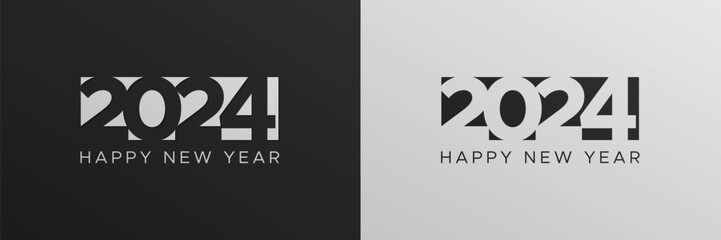 Happy new year 2024 background with minimalist style design