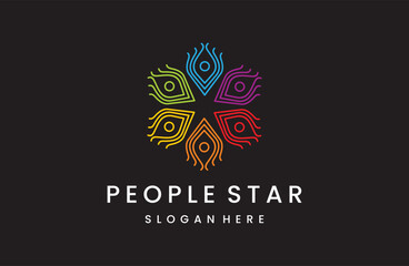 people logo . People logo. Star logo. Business success.