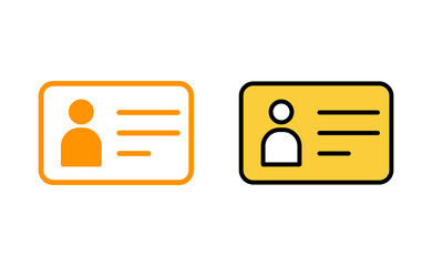 License icon set for web and mobile app. ID card icon. driver license, staff identification card