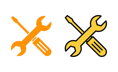 Repair tools icon set for web and mobile app. tool sign and symbol. setting icon. Wrench and screwdriver. Service