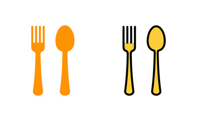 spoon and fork icon set for web and mobile app. spoon, fork and knife icon vector. restaurant sign and symbol