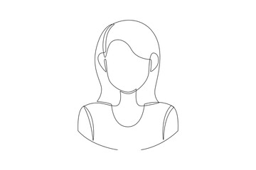 Continuous one line drawing People avatars with people's faces concept. Doodle vector illustration.