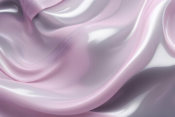 Fluid Interplay of Textures A Fusion of Gossamer Silk and Glistening Plastic in pink Wave Symphony