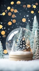 Beautiful Christmas banner background composition Decorative tree, bokeh background