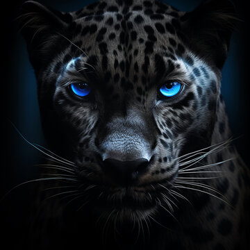 Blue-eyed black cheetah