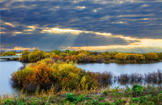 The ussuri river and wetland landscape