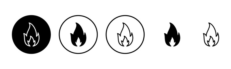 Fire icon set illustration. fire sign and symbol