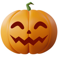 3D Halloween Pumpkin. Halloween design element In 3D and plastic cartoon style. Halloween pumpkin 3D style for poster, banner, greeting card