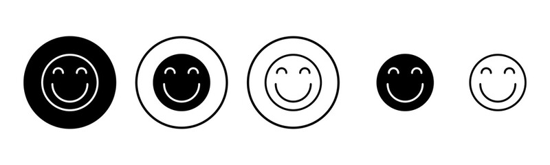smile icon set illustration. smile emoticon icon. feedback sign and symbol