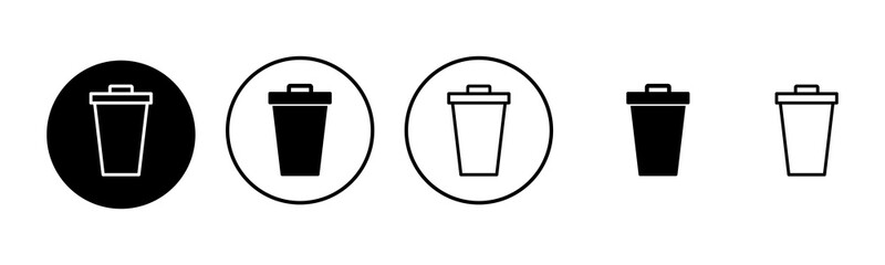 Trash icon set illustration. trash can icon. delete sign and symbol.