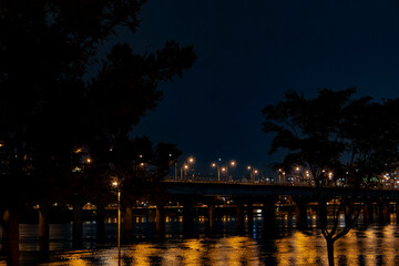 night view of the river