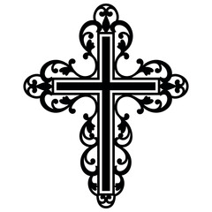 Fototapeta na wymiar Filigree Cross, Catholic Cross, Christian Cross