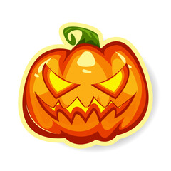 Scary pumpkin face happy halloween