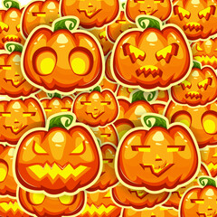 Pattern pumpkin happy halloween 