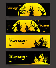 Set banner happy halloween 