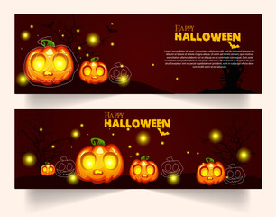 Set halloween banner 