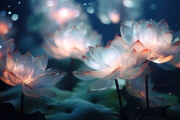 Magic Illuminated Water Lilies 