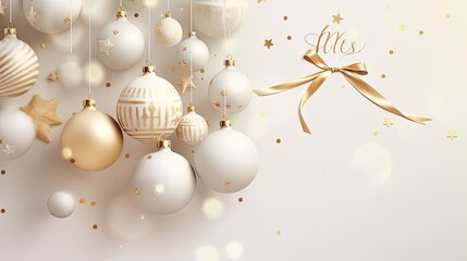 Naklejka na ściany i meble decorations, xmas, celebrate new year happy festival, party, gift, present, card, happiness, countdown, gift box