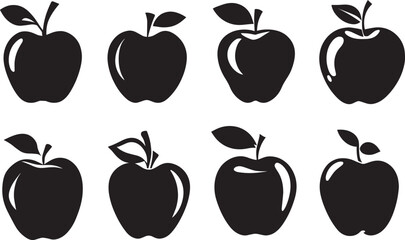 Apple vector silhouette illustration black color