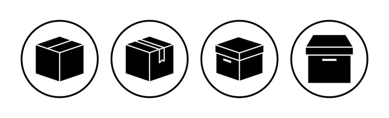 Box icon vector. Box sign. delivery package. parcel box.