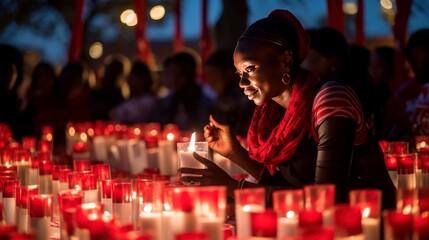 Hopeful Remembrance, A Solemn Candlelight Vigil Against Heartwarming Designs on World AIDS Day