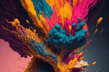 explosion of colors, shapes, and textures that evoke a sense of energy and movement - 