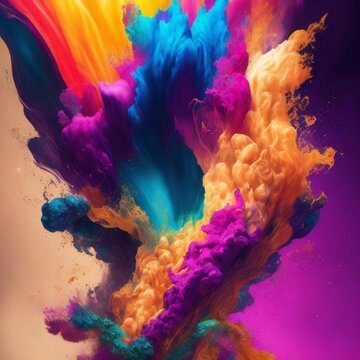 explosion of colors, shapes, and textures that evoke a sense of energy and movement - 