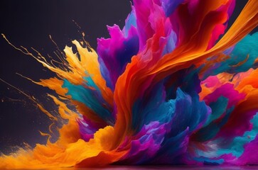 explosion of colors, shapes, and textures that evoke a sense of energy and movement -  - obrazy, fototapety, plakaty