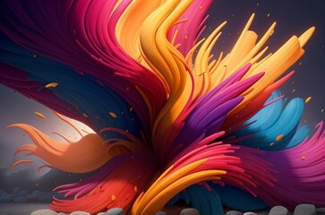 explosion of colors, shapes, and textures that evoke a sense of energy and movement - 