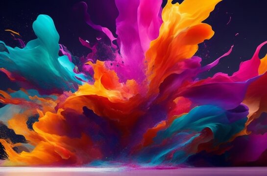 explosion of colors, shapes, and textures that evoke a sense of energy and movement - 