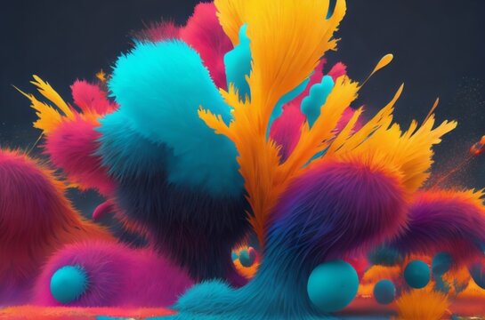 explosion of colors, shapes, and textures that evoke a sense of energy and movement - 