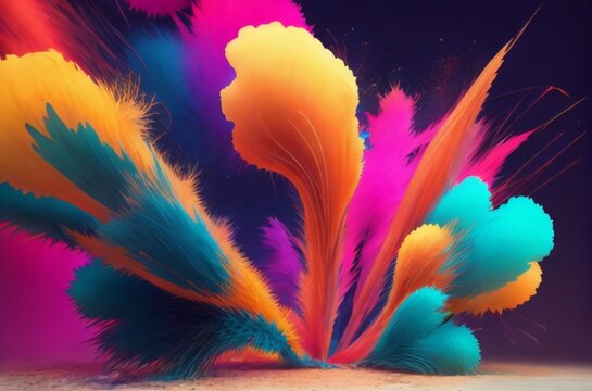 explosion of colors, shapes, and textures that evoke a sense of energy and movement - 