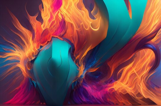 explosion of colors, shapes, and textures that evoke a sense of energy and movement - 