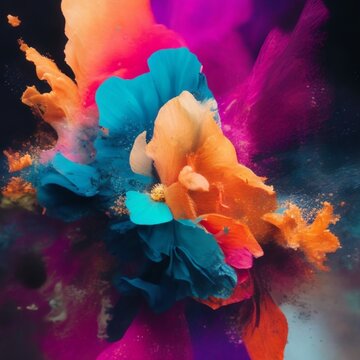 explosion of colors, shapes, and textures that evoke a sense of energy and movement - 