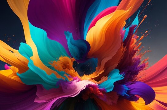 explosion of colors, shapes, and textures that evoke a sense of energy and movement - 