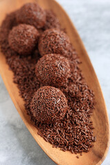 Brigadeiro or Brigadier, Goumert Egg Chocolate Dessert Tradition in Brazil.