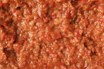 Homemade Sambal Tomat Terasi, Indonesian Traditional Spicy Paste for Daily Menu