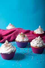 Candy cupcake blue and pink