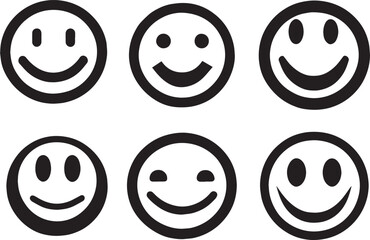 smile icon vector silhouette illustration black color