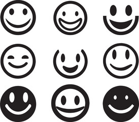 smile icon vector silhouette illustration black color