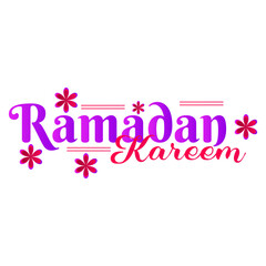 Fototapeta na wymiar Lettering ramadan kareem islamic arabic typography text for marhaban ya ramadhan sticker with lantern mosque transparent background
