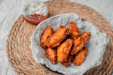 Crispy fried chicken and ketchup mayo